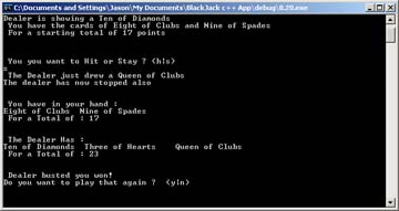 c++ Black Jack Game